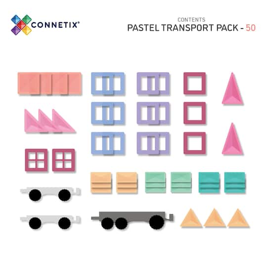 Connetix® Magnetic Tiles Pastel Transport Pack Set